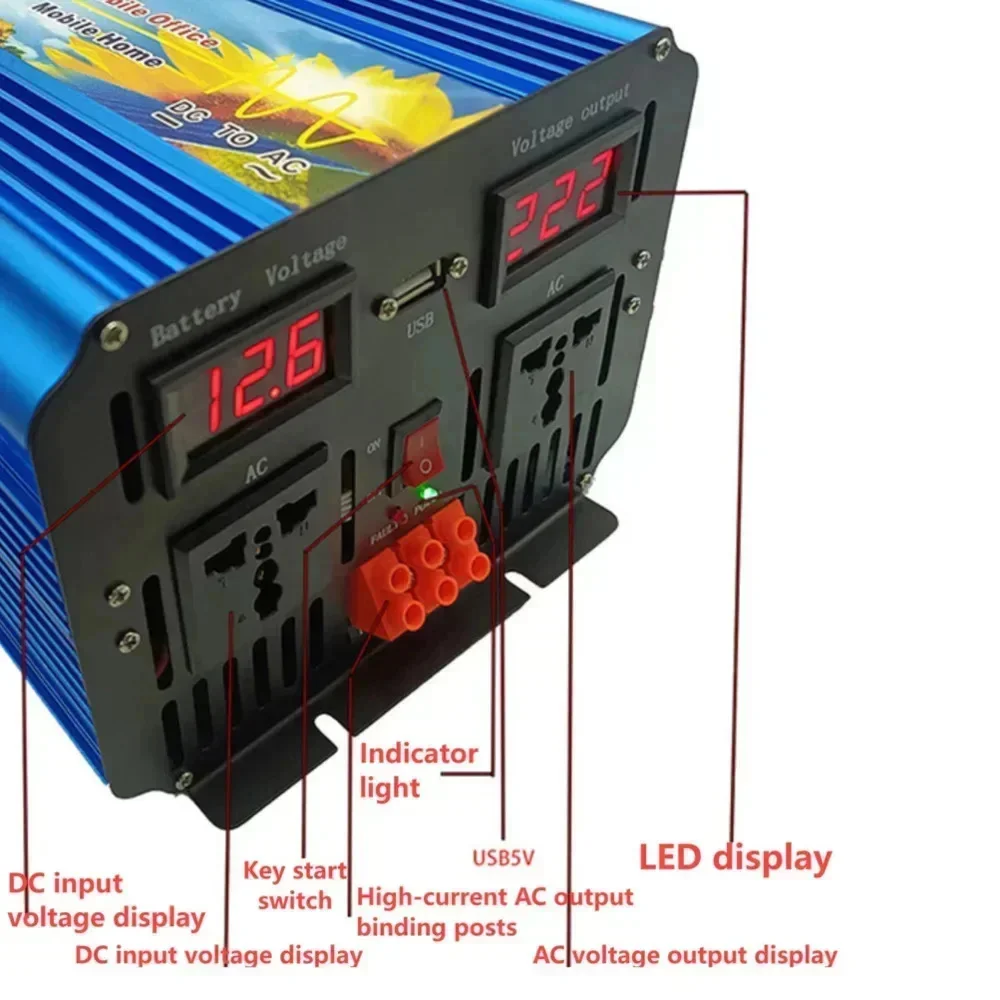 5000W 12V 24V 36V 48V 60V 72V  - Pure Sine Wave Inverter 5000W 48V 220V ulasan dan harga